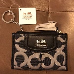 Coach signature small coin and card wallet NWT